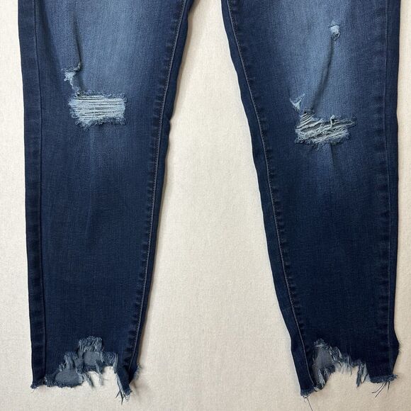 Kancan Jeans Womens 15 31 Kitson High Rise Ankle Skinny Blue Denim Distressed - Picture 4 of 13